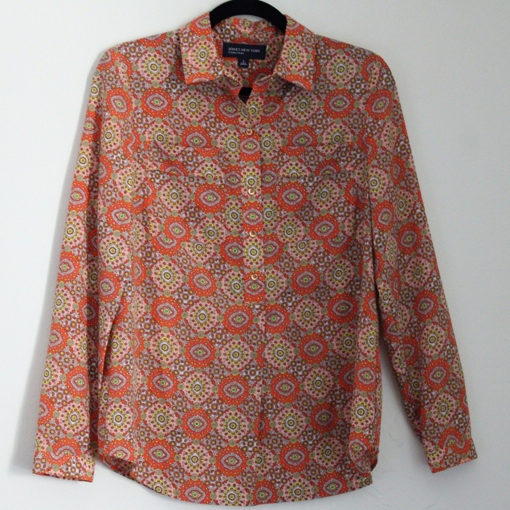 Jones New York Signature Long Sleeve Blouse